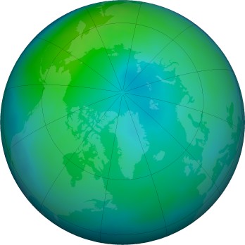 Arctic ozone map for 2023-10